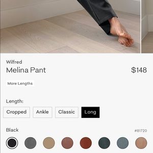 aritzia wilfred melina pants size 4 long